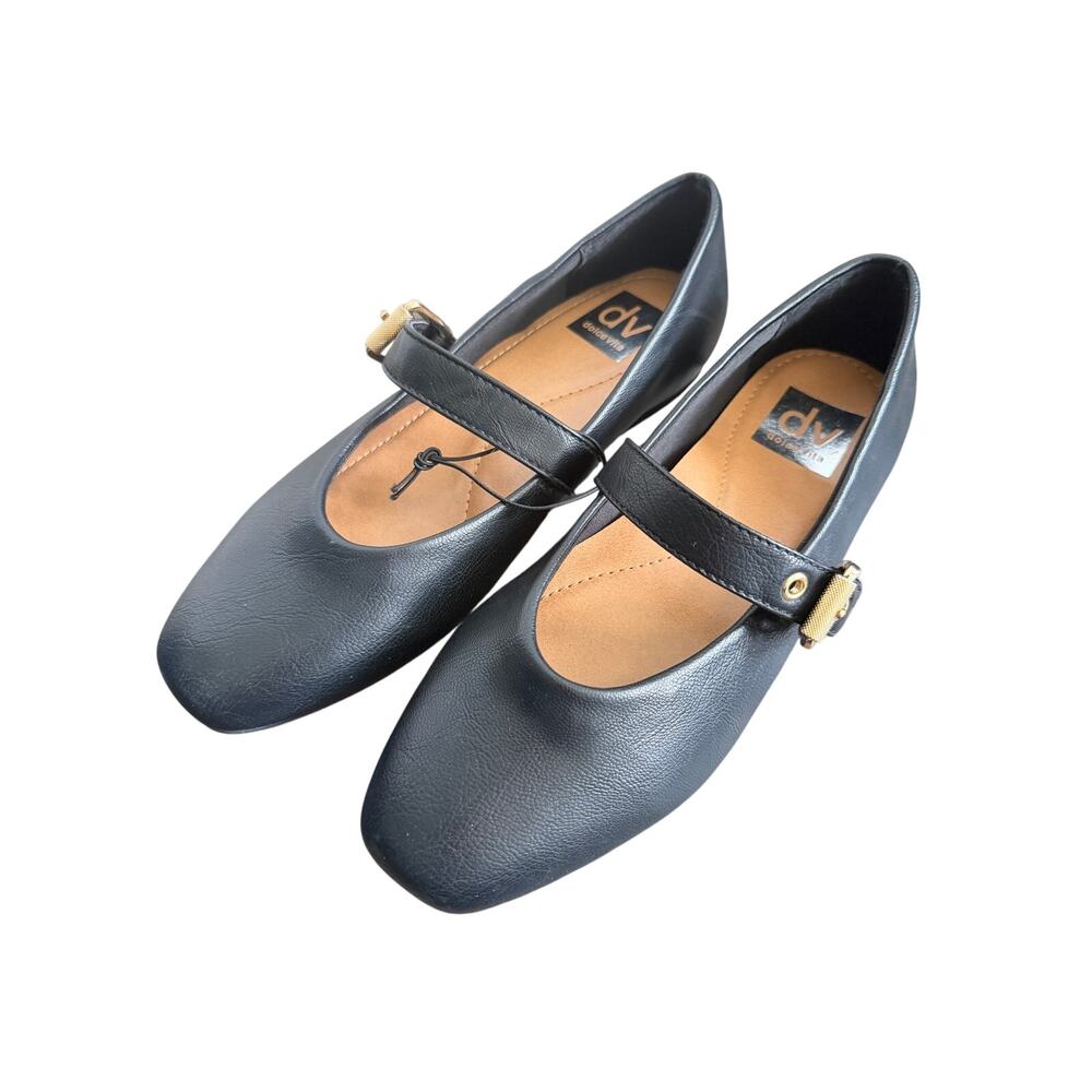 DV Dolce Vita Mulaney Mary Jane Flats Black Smooth Women’s Size 6 NIB